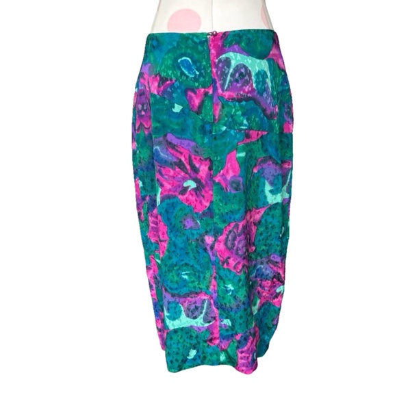 Vintage 90's golden Girls skirt Set - Pink, Green, Blue abstract florals - LG - Picture 3 of 10